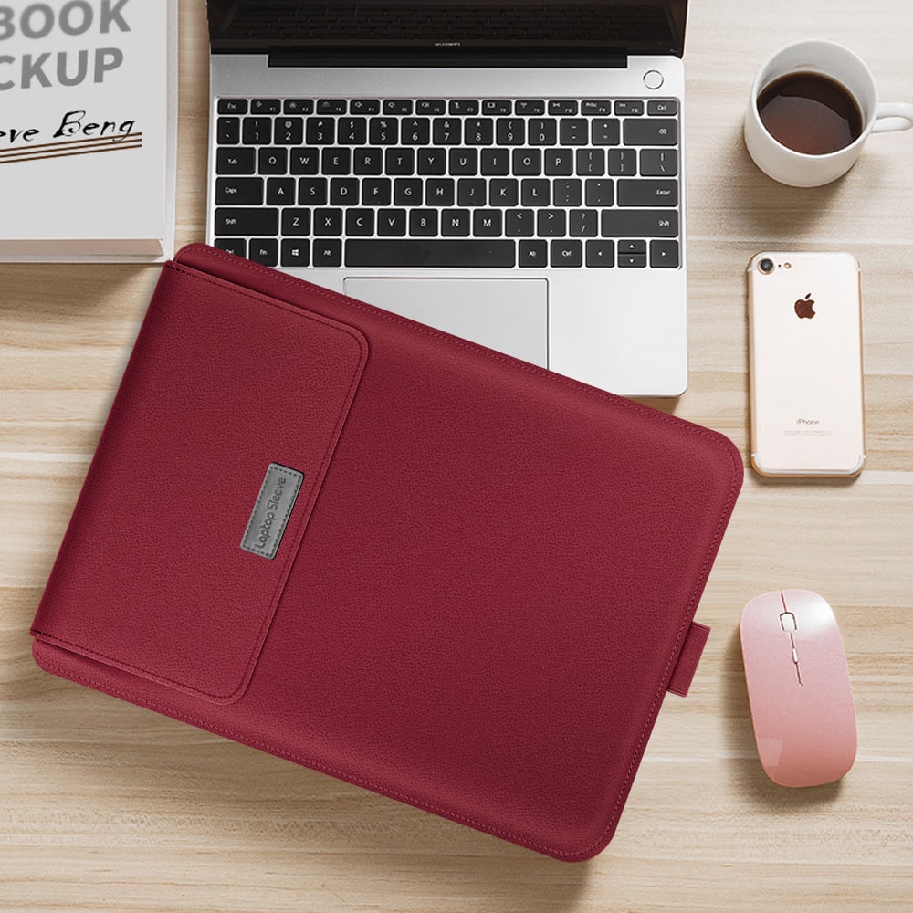 Laptop Sleeve Computer Case with Pu Leather for 13 to 15.6 Inch