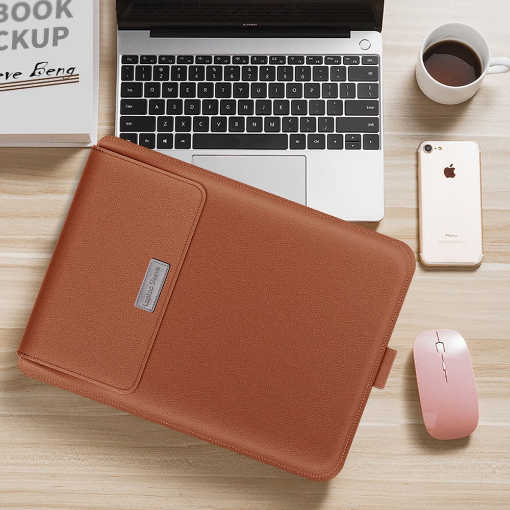 Laptop Sleeve Computer Case with Pu Leather for 13 to 15.6 Inch