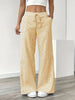 Olivia | Linen Wide Leg Striped Pants Drawstring Waist Pockets