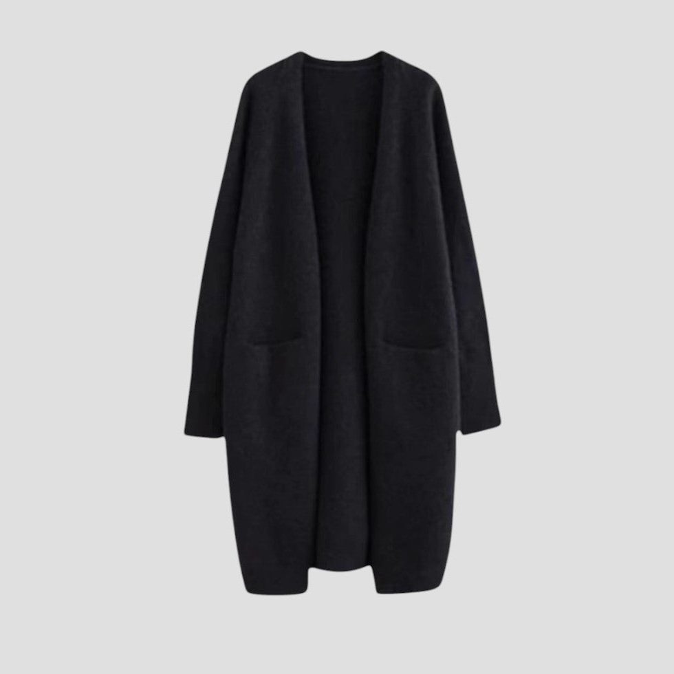 Cashmere Long Open Front Cardigan for Women