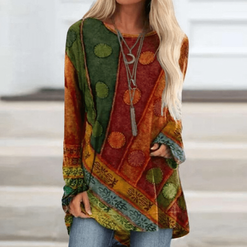Autumnal knitted jumper with vintage flair – Elisa