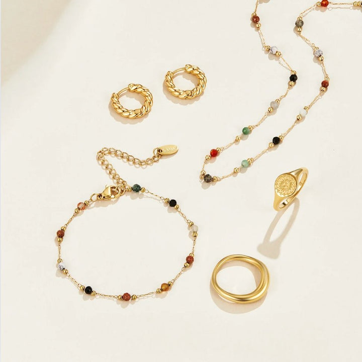 Elegant silver stone bracelet with refined details