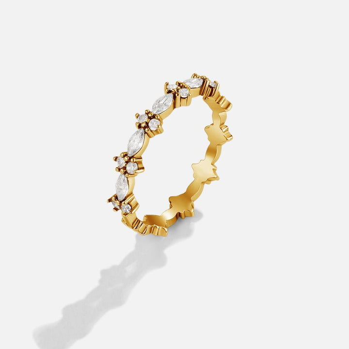Luxe Crystal Gold Ring