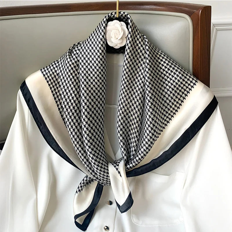 Faiha Silk Scarf | Luxury & Elegance | Stripe Pattern