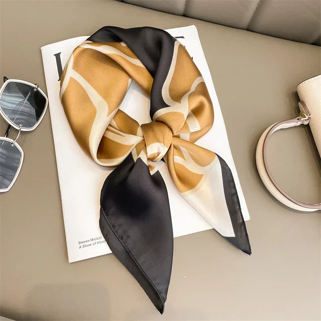 Faiha Silk Scarf | Luxury & Elegance | Stripe Pattern