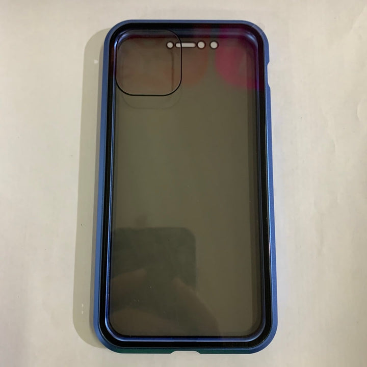 Magnetic Phone Case with Privacy Glass and Card Holder Tempered Protector Wallet
