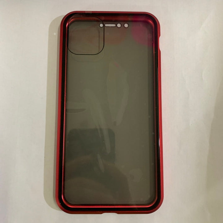 Magnetic Phone Case with Privacy Glass and Card Holder Tempered Protector Wallet