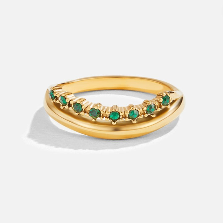 Elegant emerald-green ring with refined layers