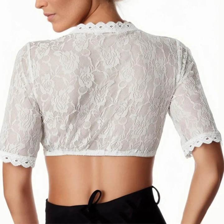Women's White Dirndl Blouse for Oktoberfest