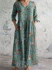 Harper | Maxi Dress V-Neck Cotton Bohemian Three Quarter Sleeve Pockets