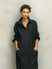 Maxi Shirt Dress with Collar and Long Sleeves for Women