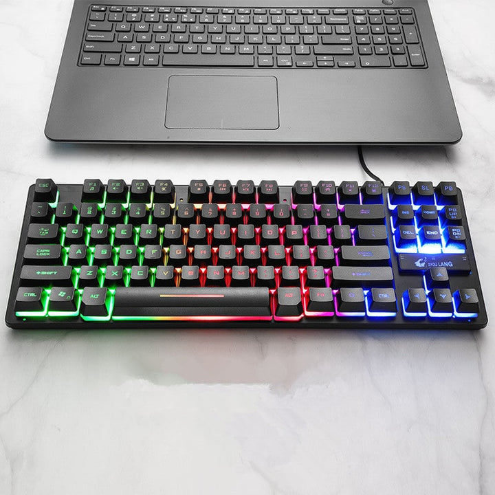 Mechanical Gaming Keyboard Compact Wired Tenkeyless 87-Key with Rgb Backlighting