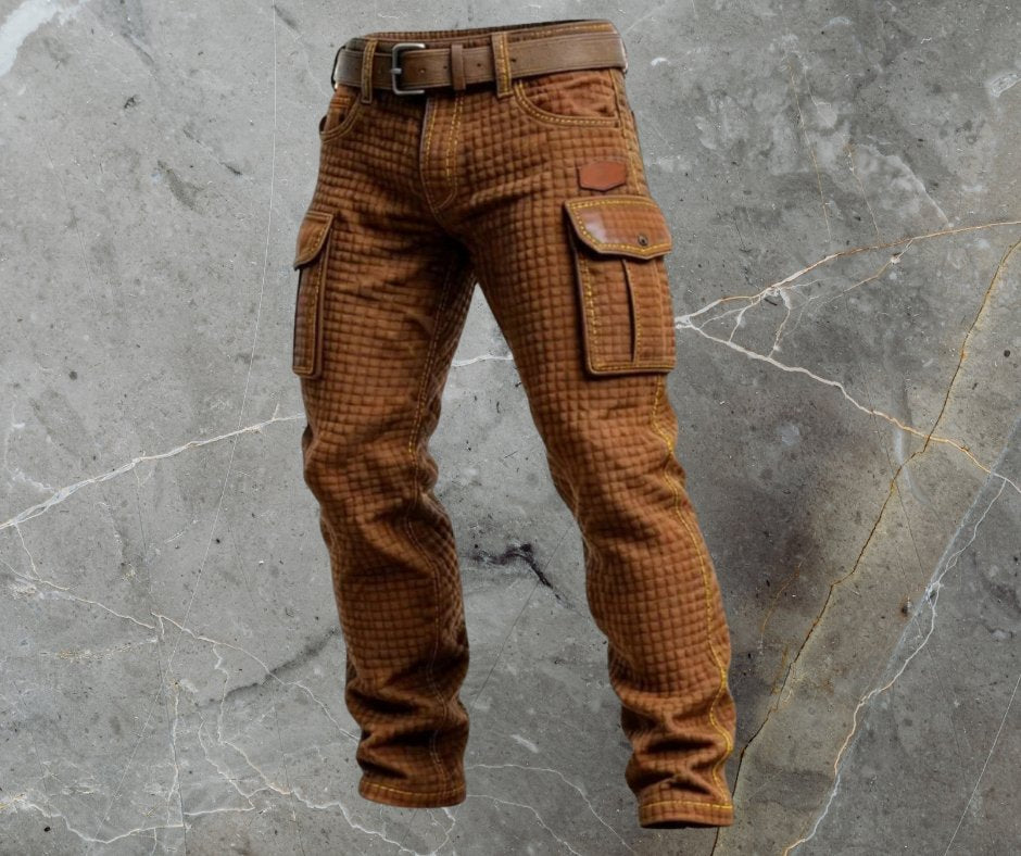 Oliver | Men's Cargo Pants Slim Fit Quilted Texture Side Pockets