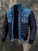 Mason | Men's Denim Puffer Jacket Quilted Bomber Thermal Insulation