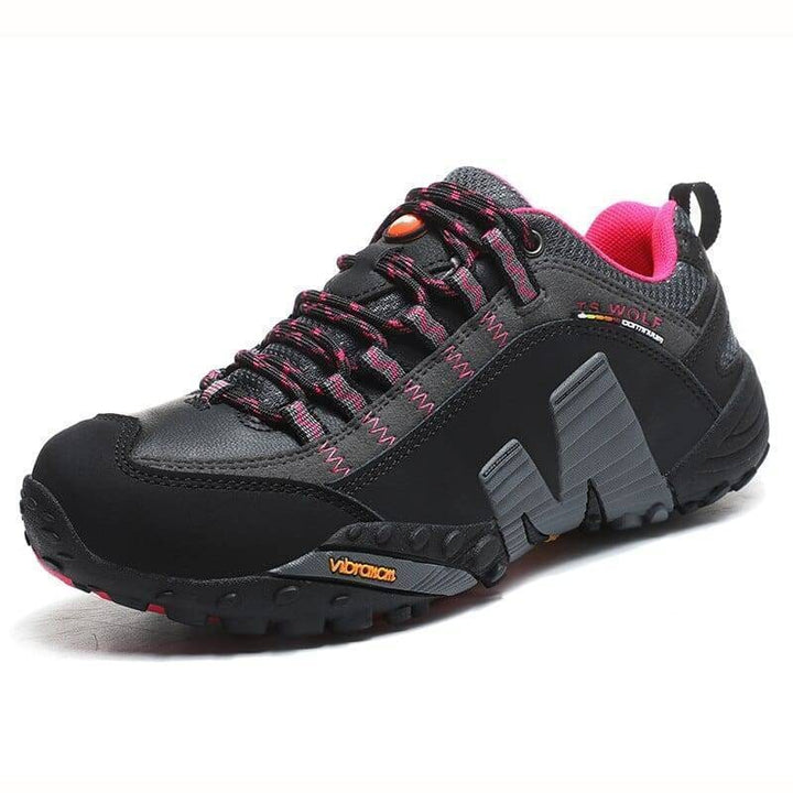 Men's Hiking Shoes with Lugged Sole Lace-Up Trekking and Trail with Padded Collar Light
