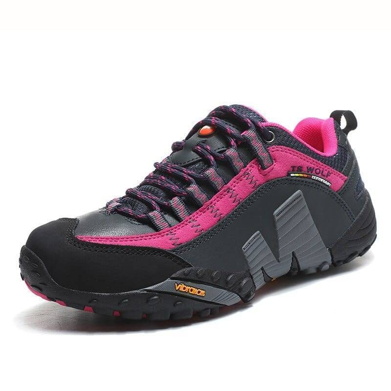 Men's Hiking Shoes with Lugged Sole Lace-Up Trekking and Trail with Padded Collar Light