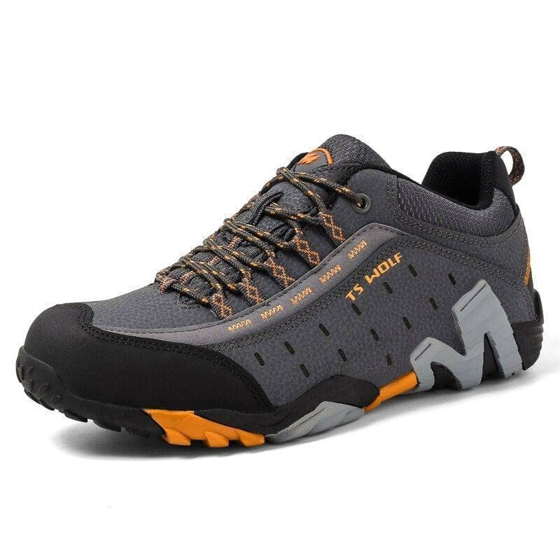 Men's Hiking Shoes with Lugged Sole Lace-Up Trekking and Trail with Padded Collar Light