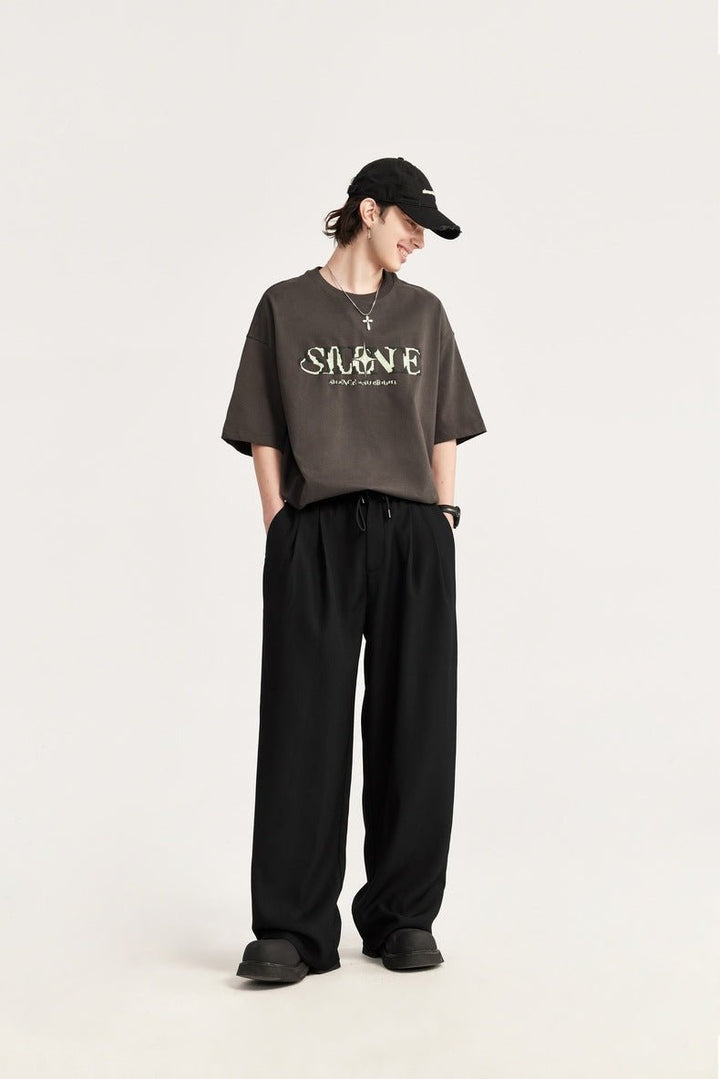 Sebastian | Men's Linen Wide Leg Drawstring Pants Pleated Relaxed Fit