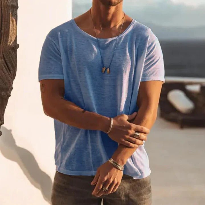 James | Men's Round Neck T-Shirt Short Sleeve Cotton Casual