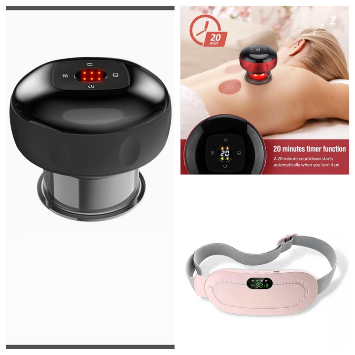 Menstrual Heating Pad for Cramps Vibrating Massage Electric Waist Belt and Digital Display
