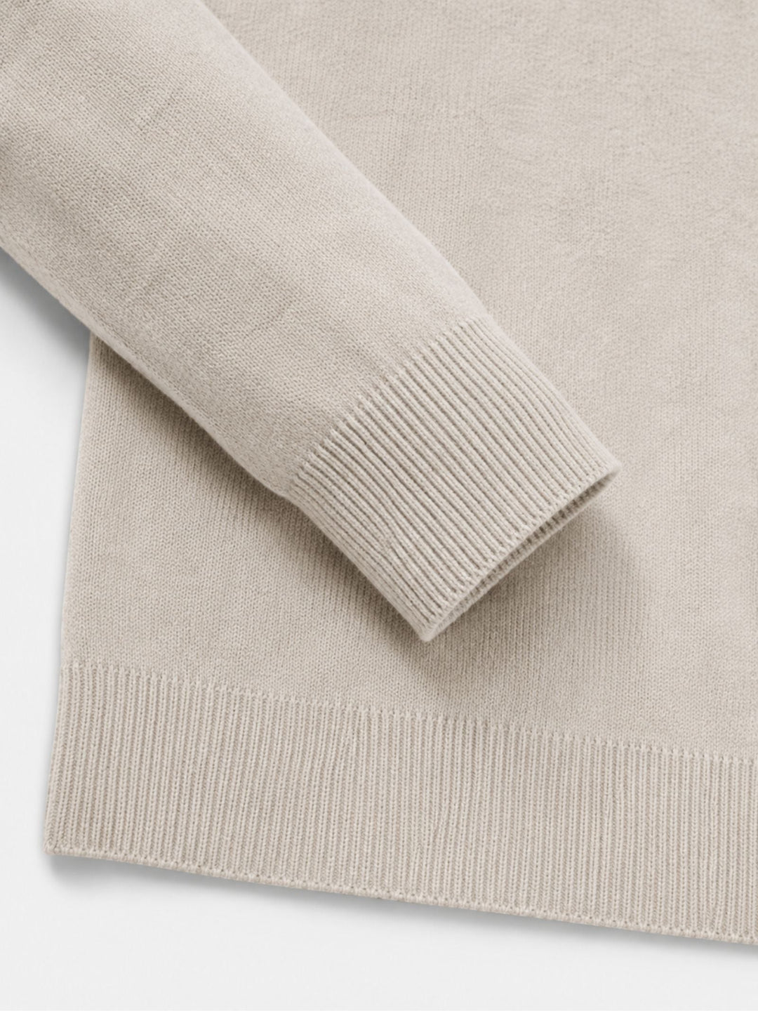 Men's Merino Wool Jumper with V-neck and Zip Detail