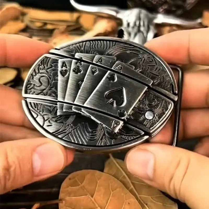 Oval Metal Cowboy Belt Buckle