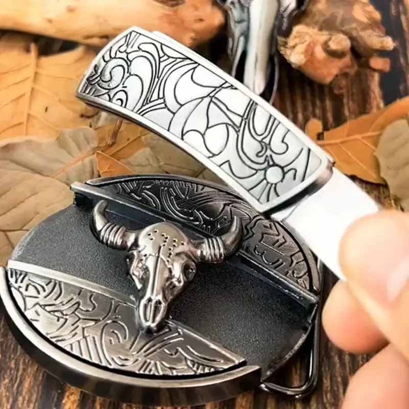 Oval Metal Cowboy Belt Buckle