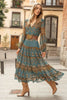 Evelyn | Midi Dress Boho Medallion Print Puff Sleeves Tiered