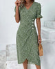 Olivia | Midi Wrap Dress V-Neck Floral Print Button Side
