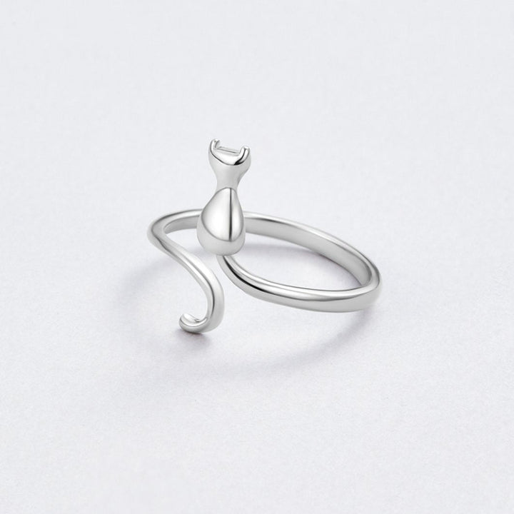 Silver ring with a refined moon