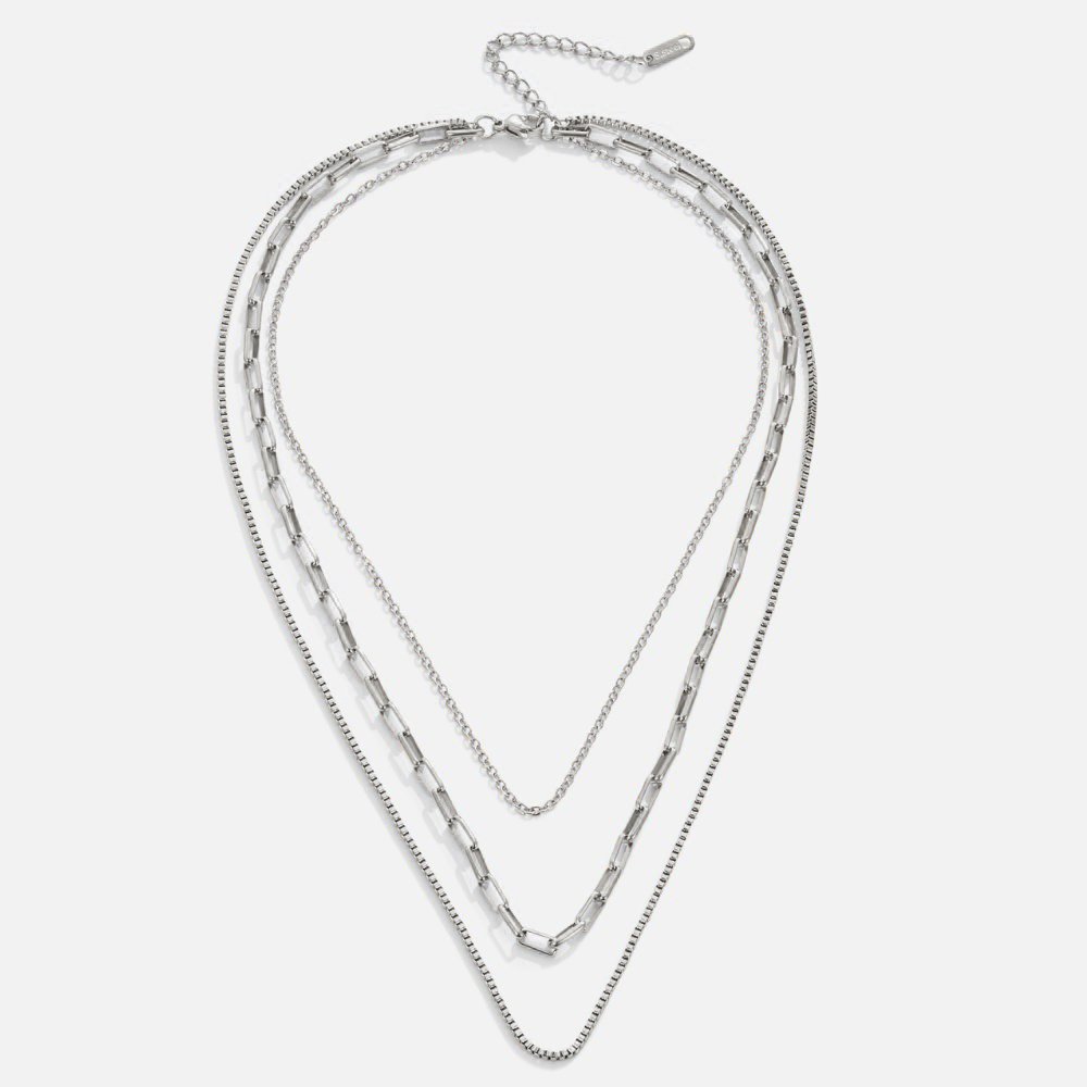 Elegant silver lightning bolt necklace with subtle details