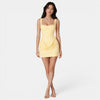 Mini Dress with Draped Corset Bodice, Square Neckline and Lacing at the Back