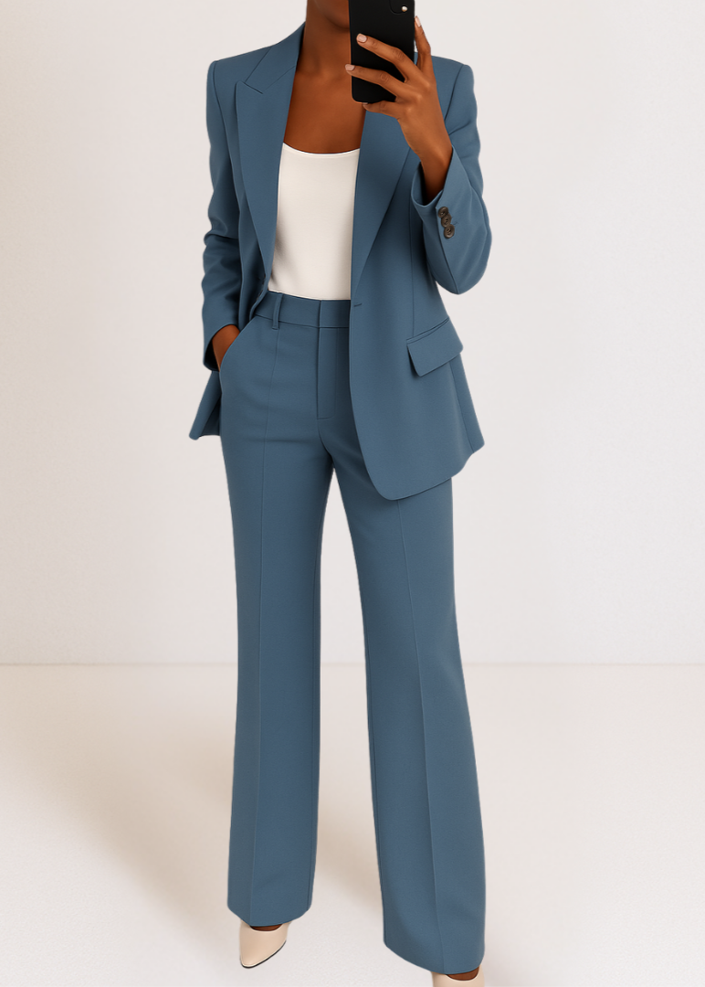 Women's Two-Piece Set: Fitted Blazer and Pants (Lounge Set)