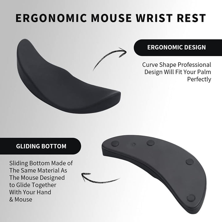 Mouse Wrist Rest Pad with Ergonomic Support for Computer Gaming and Office Use