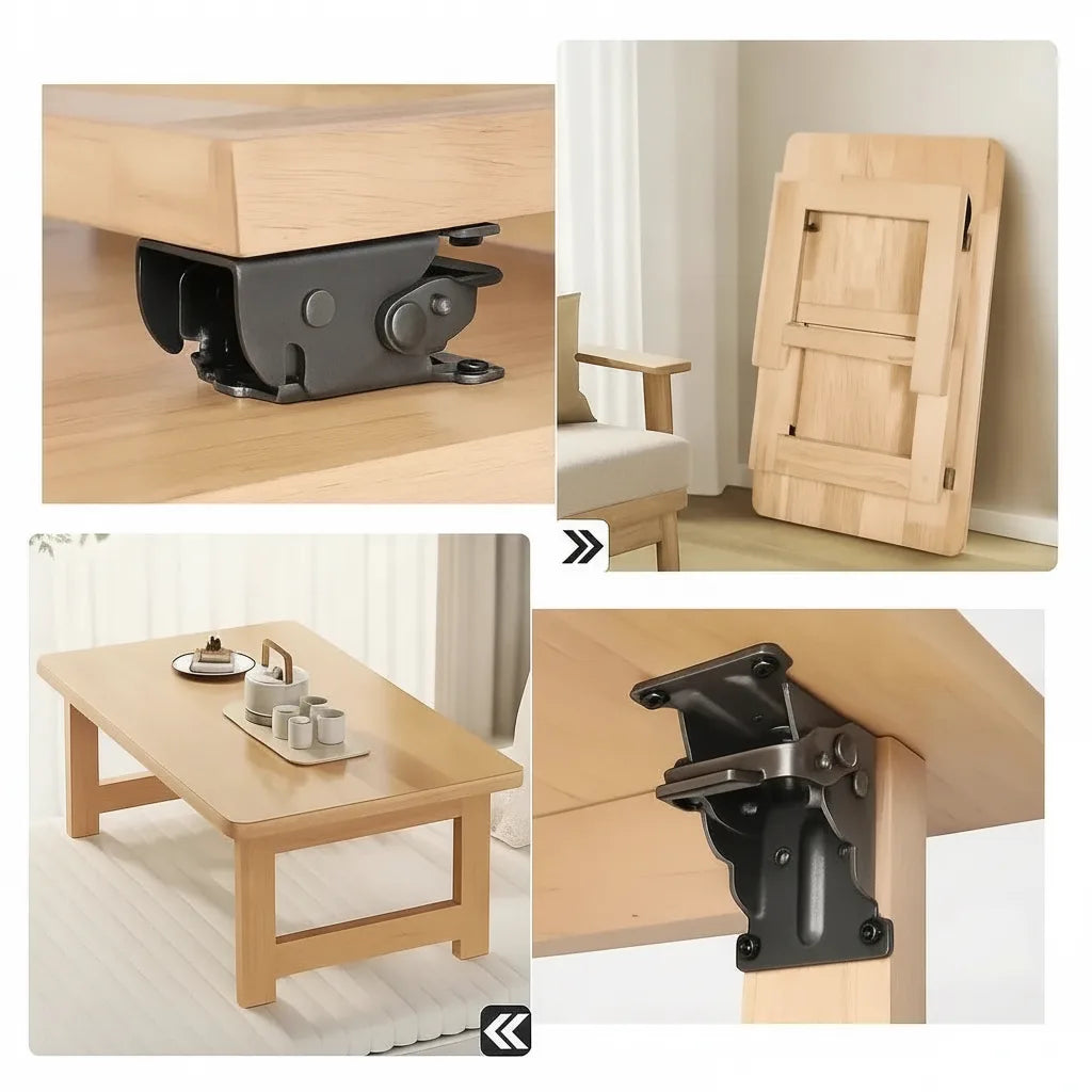 Folding Table Leg Brackets 90° with Auto-Lock – Set of 2, Up to 225 kg Load Capacity