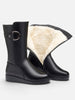 Women's Fur-Lined Boots with Buckle