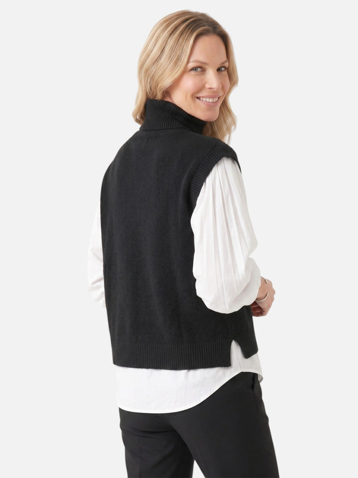 Women's Sleeveless Knit Turtleneck Sweater Vest