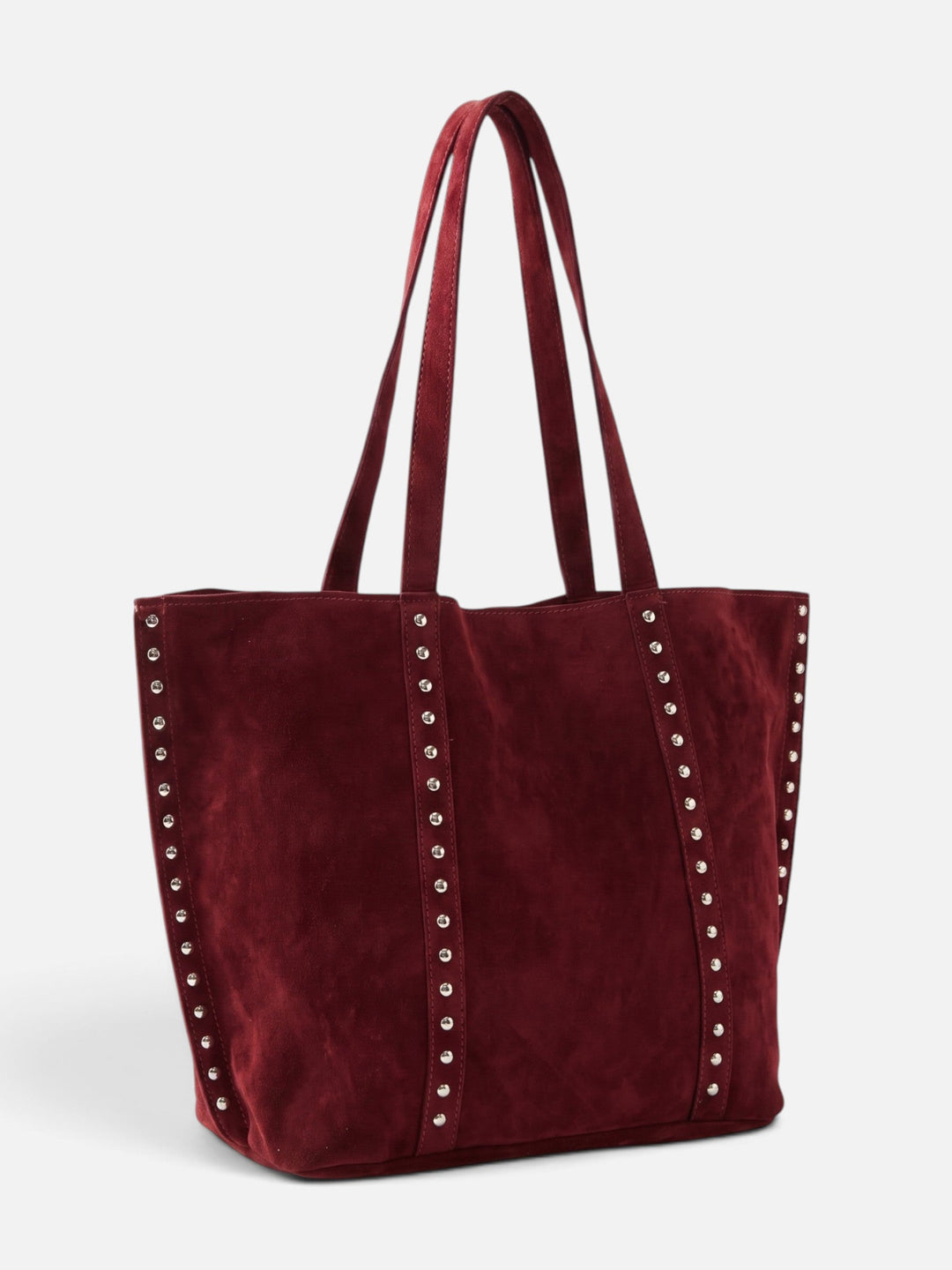 Women's Studded Faux Suede Tote Bag
