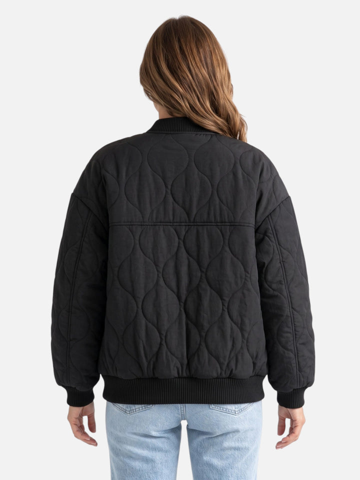 Women's Quilted Zip-Up Bomber Jacket