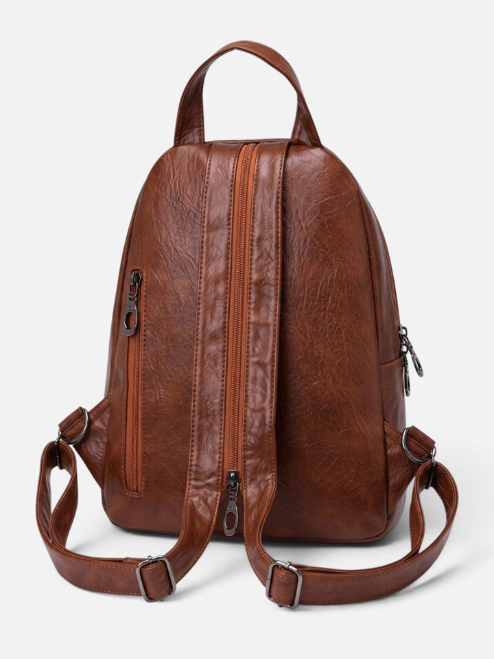 Women's Mini Woven Leather Backpack Crossbody