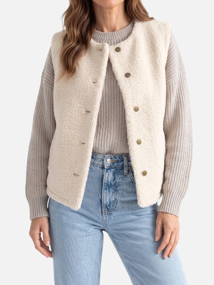 Women's Button-Up Sherpa Vest