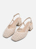 Women's Woven Slingback Pumps with Block Heel