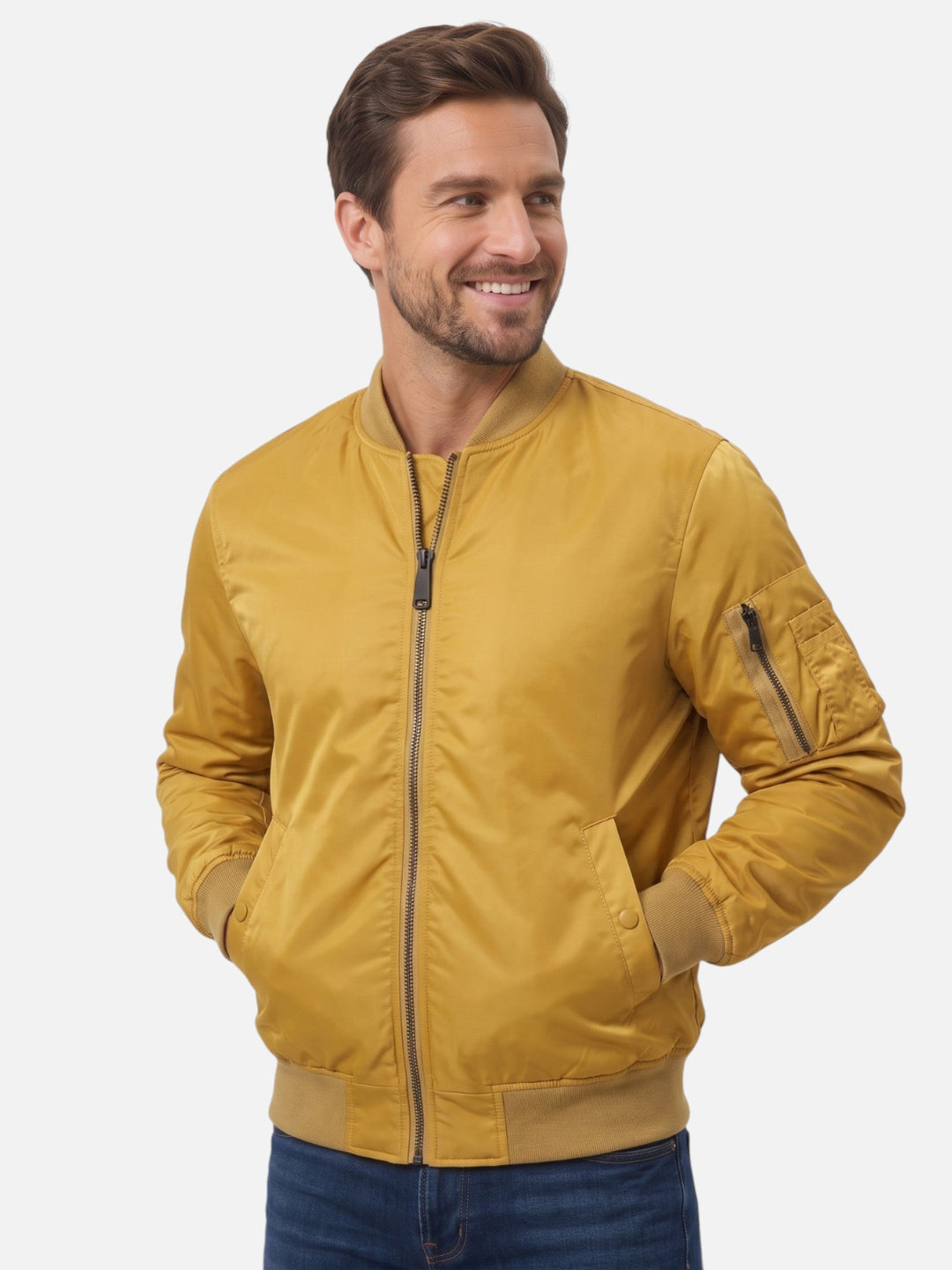 Men's Zip-Up Windbreaker Bomber Jacket