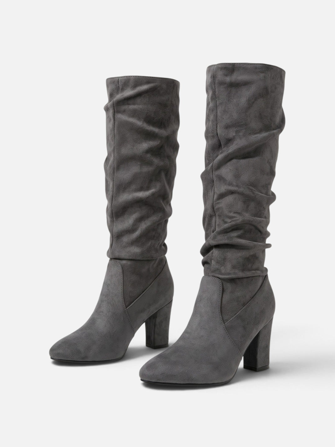 Women's Faux Suede Slouchy Block Heel Boots