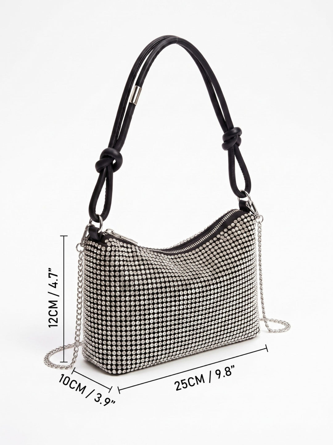 Women's Rhinestone Shoulder Bag with Chain