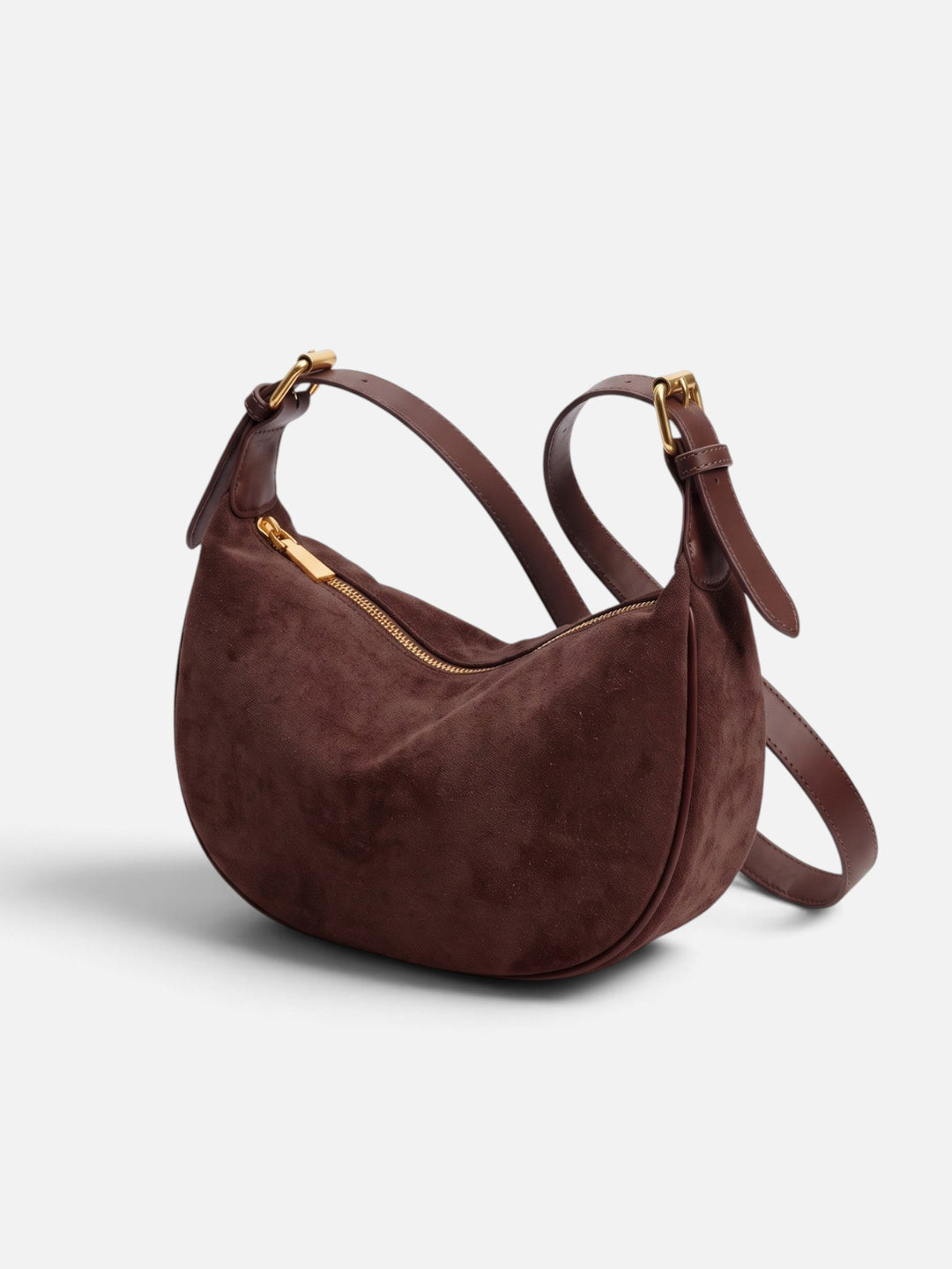 Women's Faux Suede Zip Hobo Bag