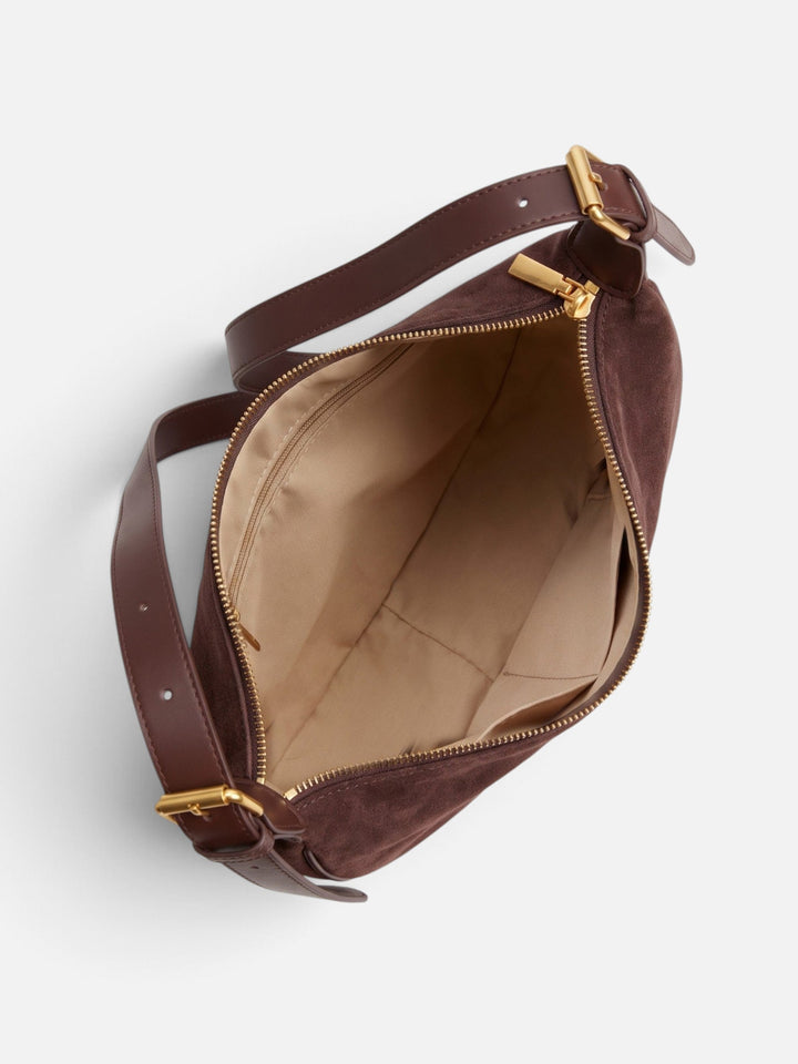 Women's Faux Suede Zip Hobo Bag