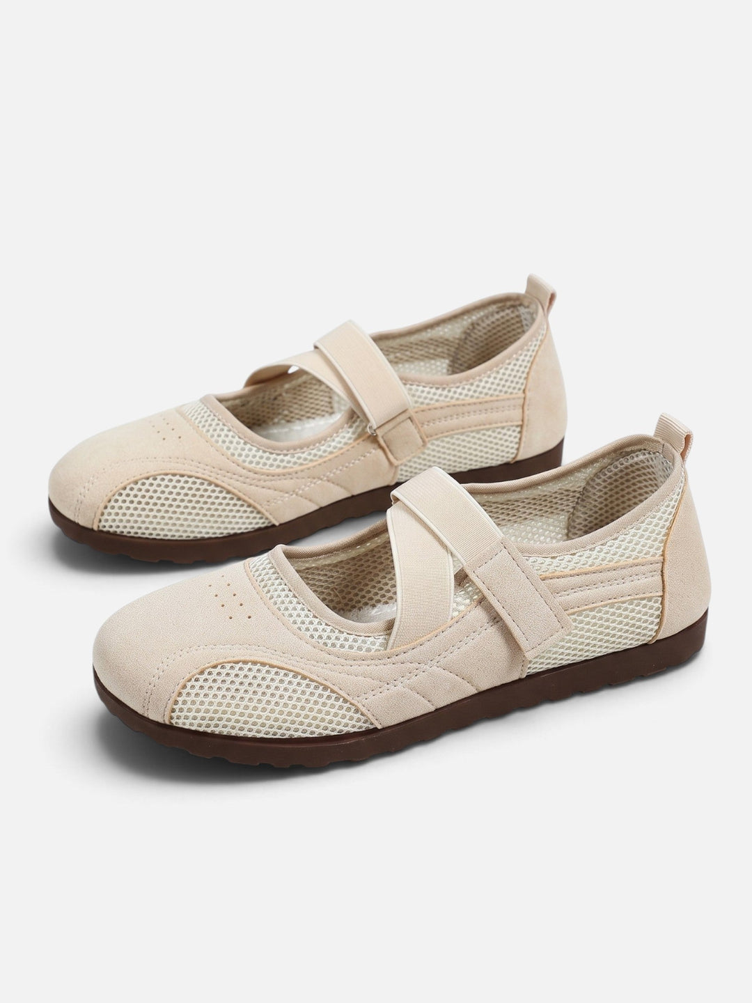 Women's Mesh Sneakerina Ballet Flats with Crisscross Straps
