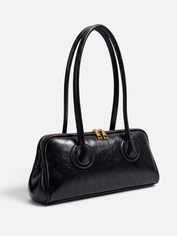 Women's Faux Leather Double-Zip Bowling Bag