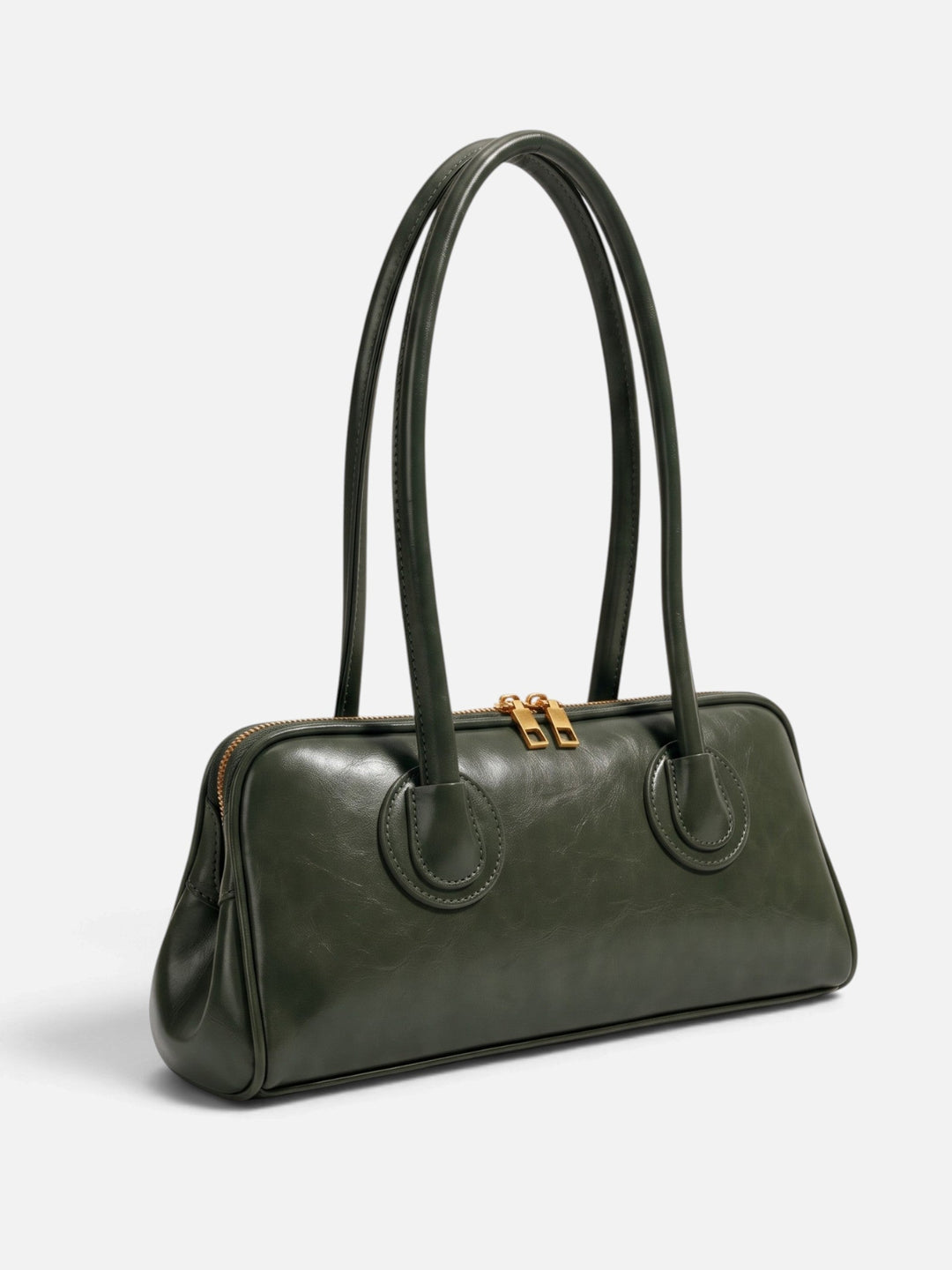 Women's Faux Leather Double-Zip Bowling Bag